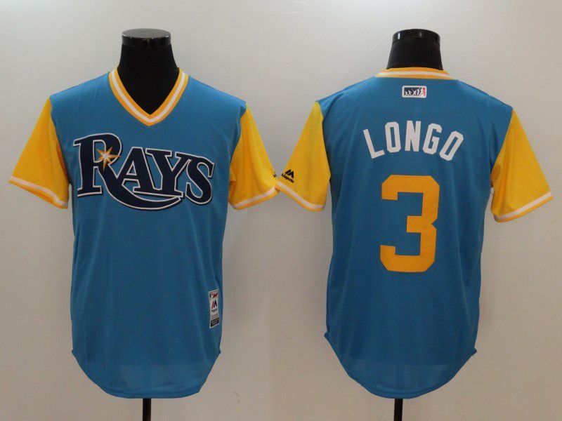 Men Tampa Bay Rays #3 Longo Light Blue Game 2022 Legend Edition MLB Jersey->women mlb jersey->Women Jersey